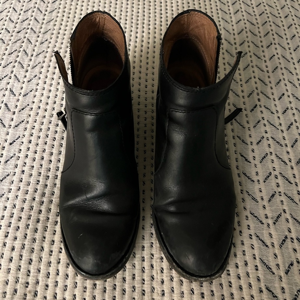 Madewell Black Leather Booties, size 10